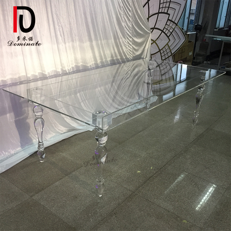 OEM Hotel Glass Table –  New Design Modern Rectangular Factory Customized Simple Fashion Transparent Acrylic Table For Wedding – Dominate