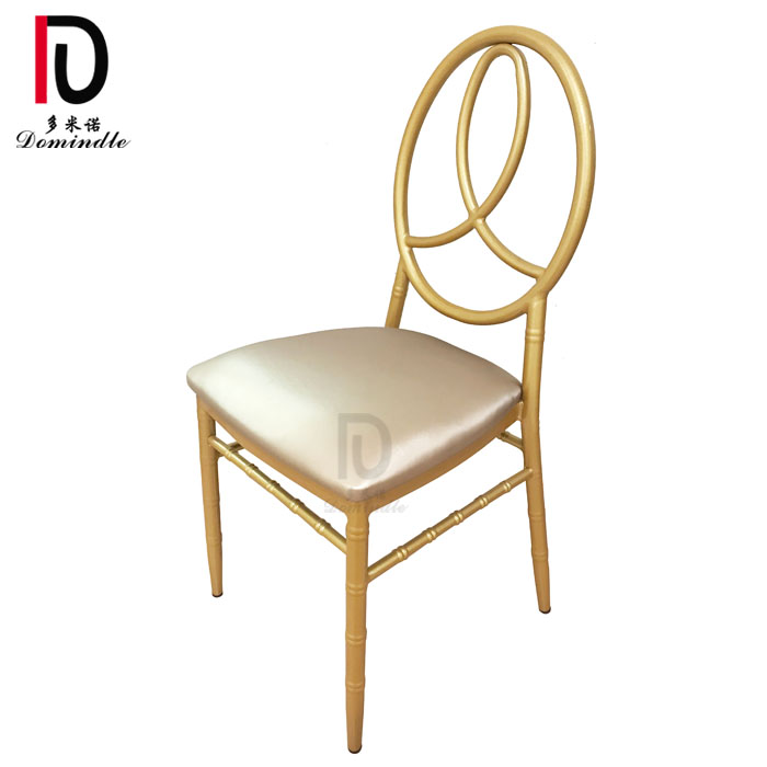 China Stackable Gold Stainless Steel Chair –  cheap price simple gold iron rim phoenix wedding chair for event rentals – Dominate