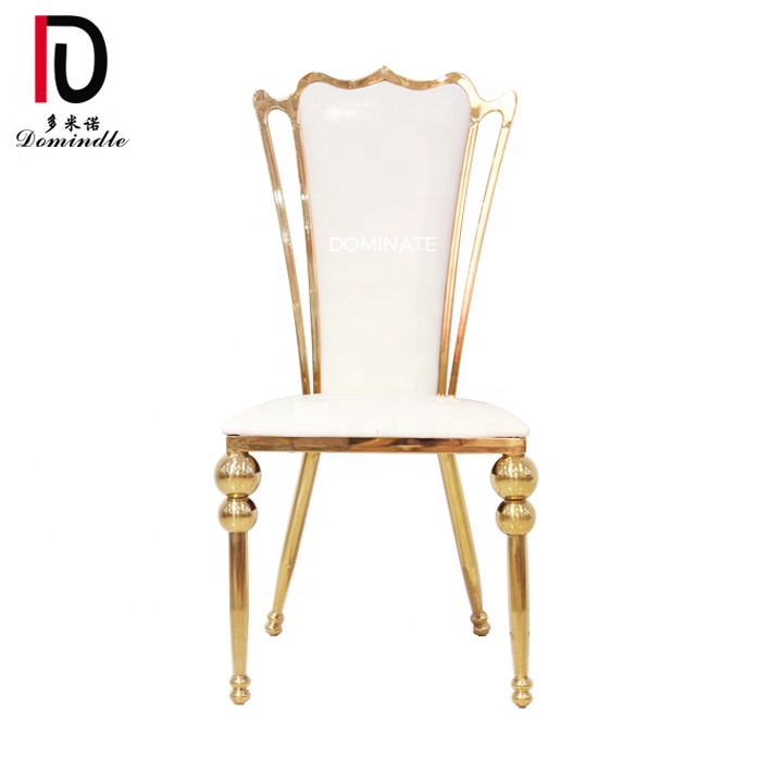 China High Back Gold Hotel Chair –  Royal wedding reception used high back king and queen stainless throne chair – Dominate