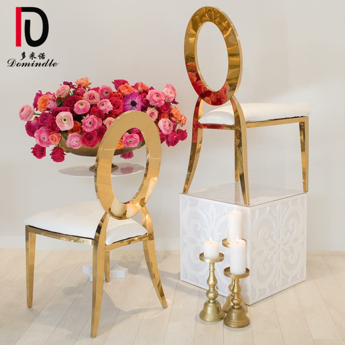 China Gold Metal Dining Chair –  Modern Luxury Wedding Gold Stainless Steel Chair – Dominate