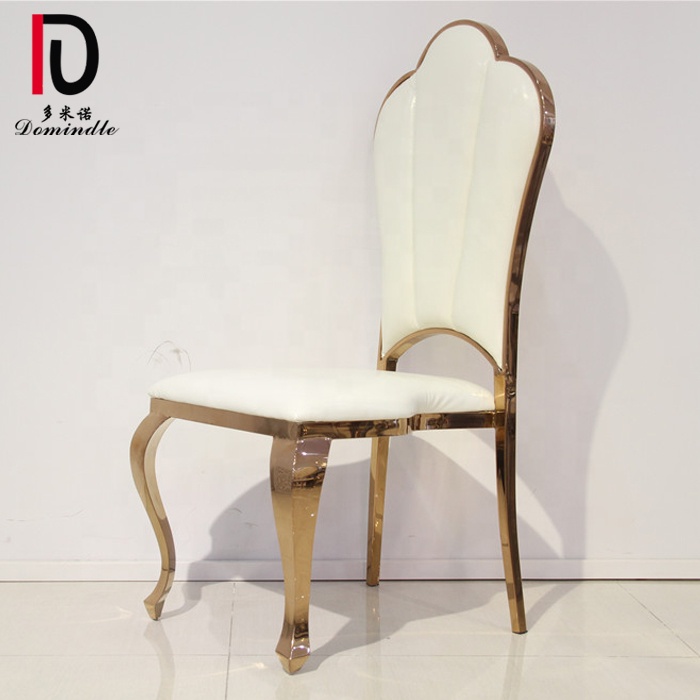 China Golden Stainless Steel Chair –  Gold stainless steel frame pu leather cushion event wedding chair wholesale – Dominate