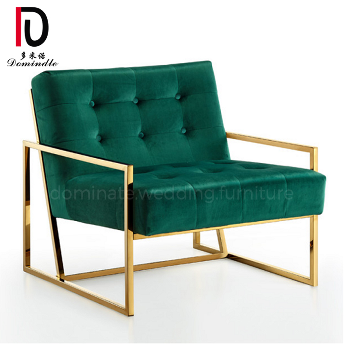 Good quality Sofa From China – wedding lounge stainless steel frame with Emerald Green Velvet Natalia Armchair – Dominate