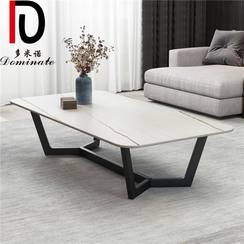 Minimalist Style living Room Furniture Rectangle Marble Top Metal Frame Coffee Table Center Table