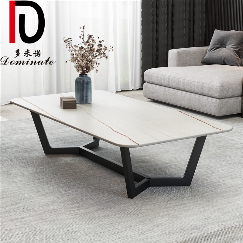 China Gold Wedding Dining Table –  Minimalist Style living Room Furniture Rectangle Marble Top Metal Frame Coffee Table Center Table – Dominate