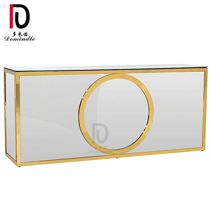 modern new wedding furniture gold stainless steel acrylic party bar table counter
