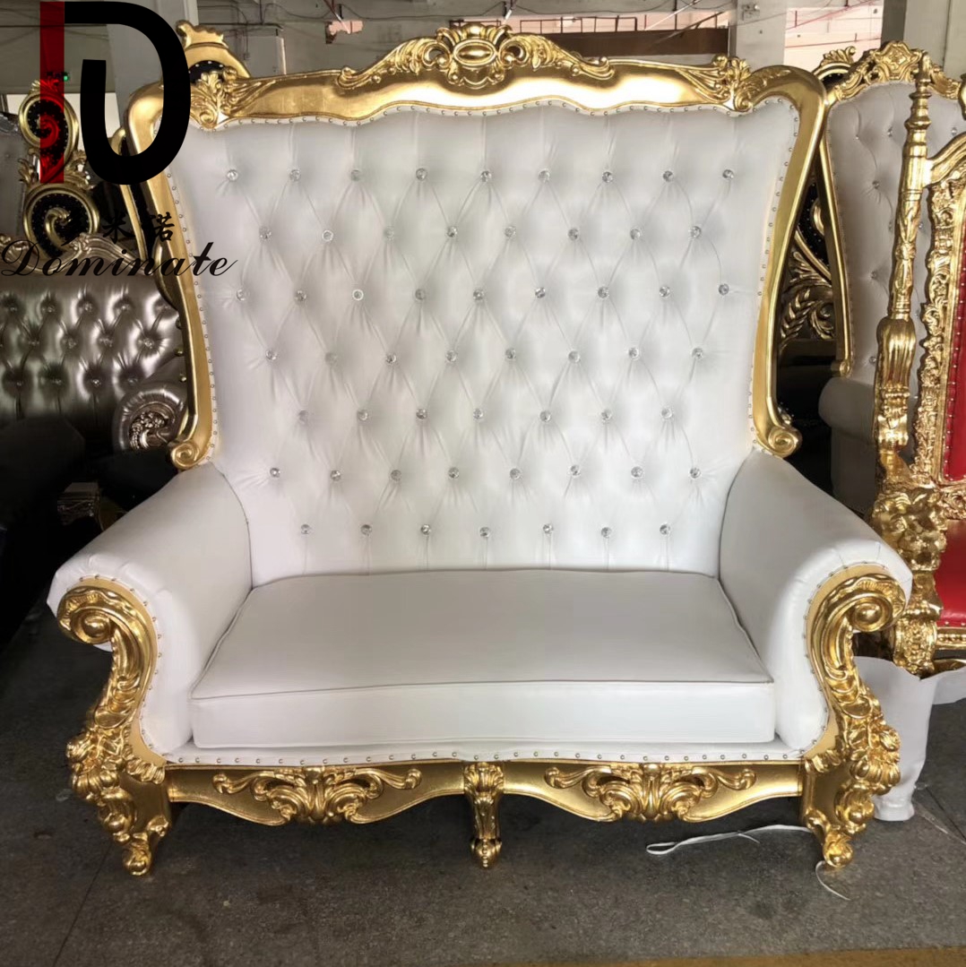 Good quality Sofa From China – Factory Direct Sale High Back Throne Sofa Chairs Luxury Royal Wooden King And Queen Wedding Sofa Chairs – Dominate