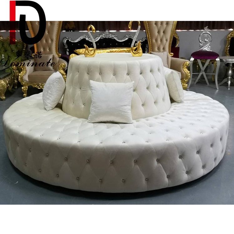 White Wedding Event Sofa High Quality Leather Round Hall King Throne Sofas