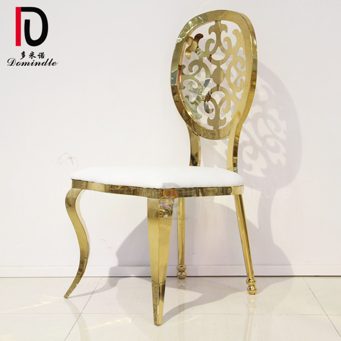 Wholesale Gold Event Chair –  Gold stainless steel carved design backrest commercial wedding and event chairs – Dominate