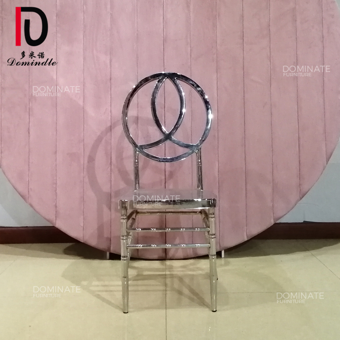 Round back simple frame stainless steel event party used hotel banquet chairs