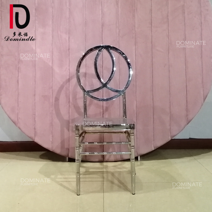 China Stainless Steel Dining Chair –  Round back simple frame stainless steel event party used hotel banquet chairs – Dominate