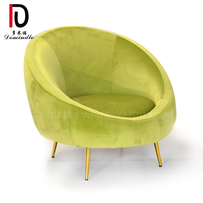 Good quality Sofa From China – Santorini Olive Green velvet gold stainless steel base Lounge Chair – Dominate