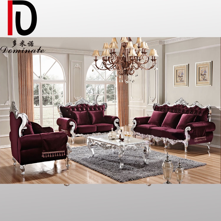 Royal 2 Seater Purple Chesterfield Shiny Tufted Velvet Hotel Sofa Wedding King Throne Sofa