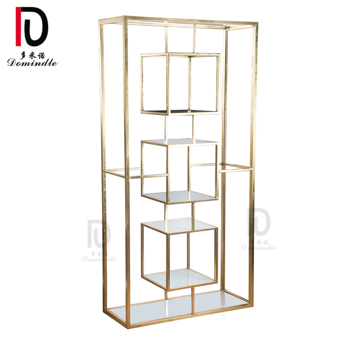party use modern glass top gold stainless steel bar back for wedding