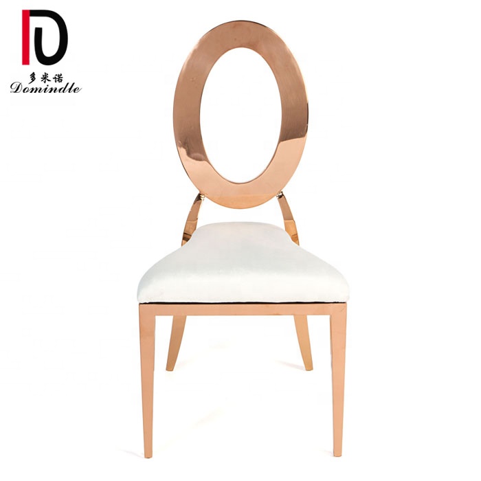 Wholesale Event Dining Chair – Round hollow hot sale stainless steel banquet soft seat chair event – Dominate detail pictures