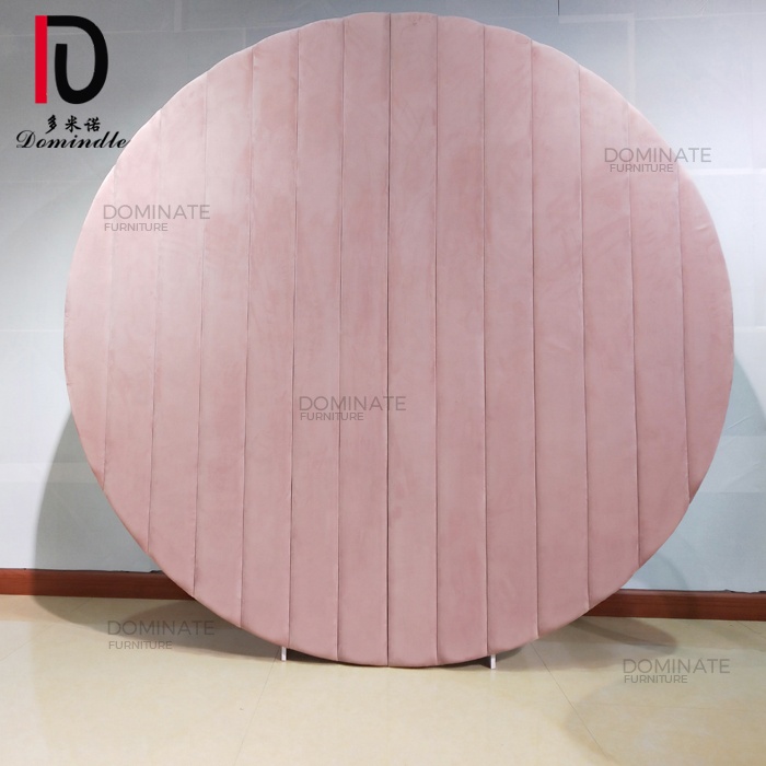 Beautiful decoration flower stand pink fabric round wedding backdrops for sale