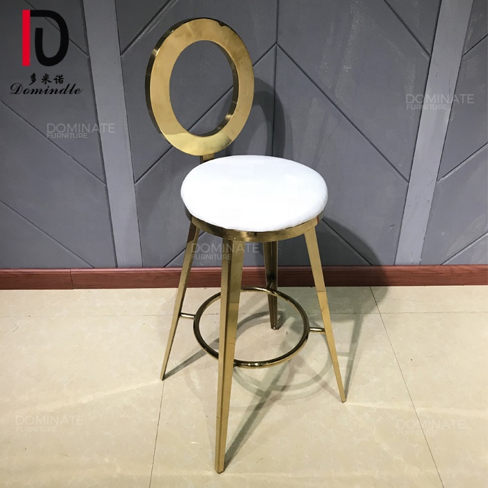 Hotel furniture modern gold stainless steel frame bar stool high chair