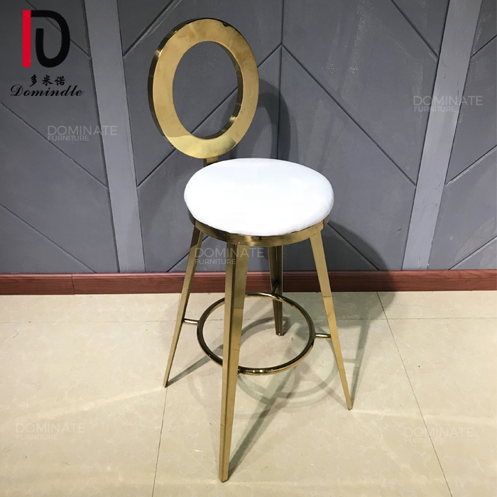 Good quality Sofa From China – Hotel furniture modern gold stainless steel frame bar stool high chair – Dominate