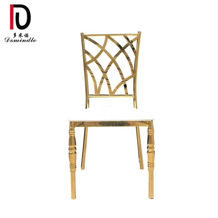 OEM Gold Stackable Hotel Chair –  customized luxury wedding stainless steel dining chair for king and queen – Dominate