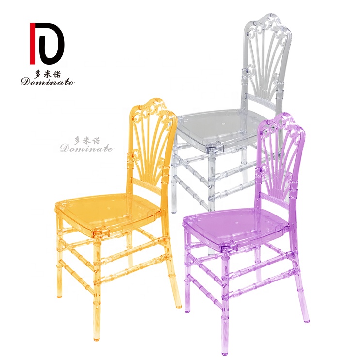 Cheap new design plastic clear crystal acrylic resin chair  knock down  outdoor chiavari wedding chair