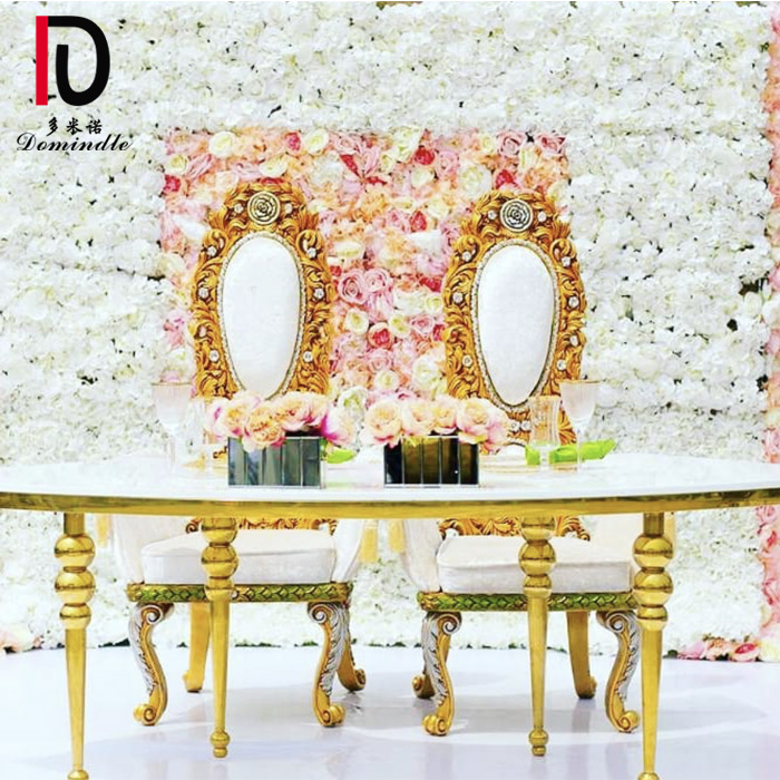 WR01 Dominate party design circle gold stainless steel wedding table for events