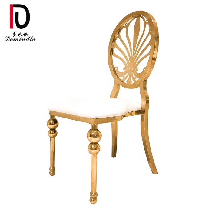 Wholesale Rental Gold Stacking Hotel Chair –  event rental gold stainless steel gold wedding dining chair for sale – Dominate