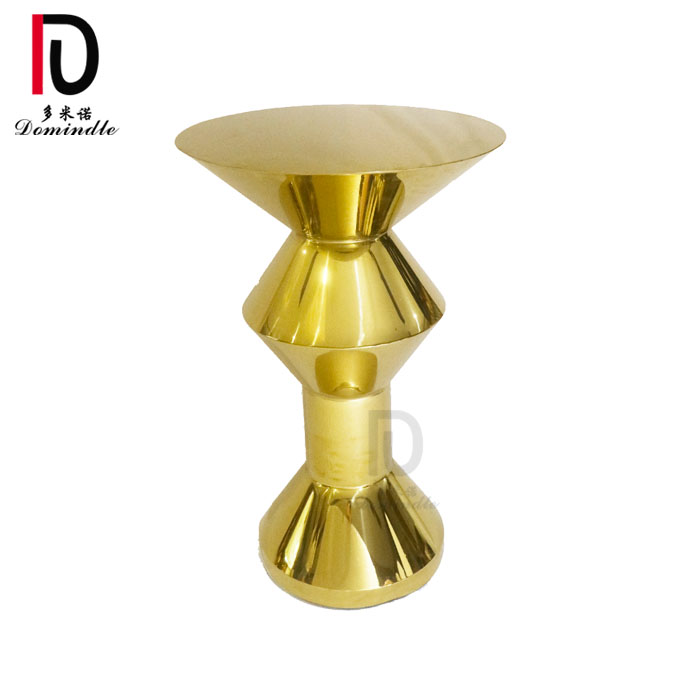 Wholesale Gold Stainless Steel Event Table –  glass top cocktail use stainless steel frame bar wedding table and chairs – Dominate