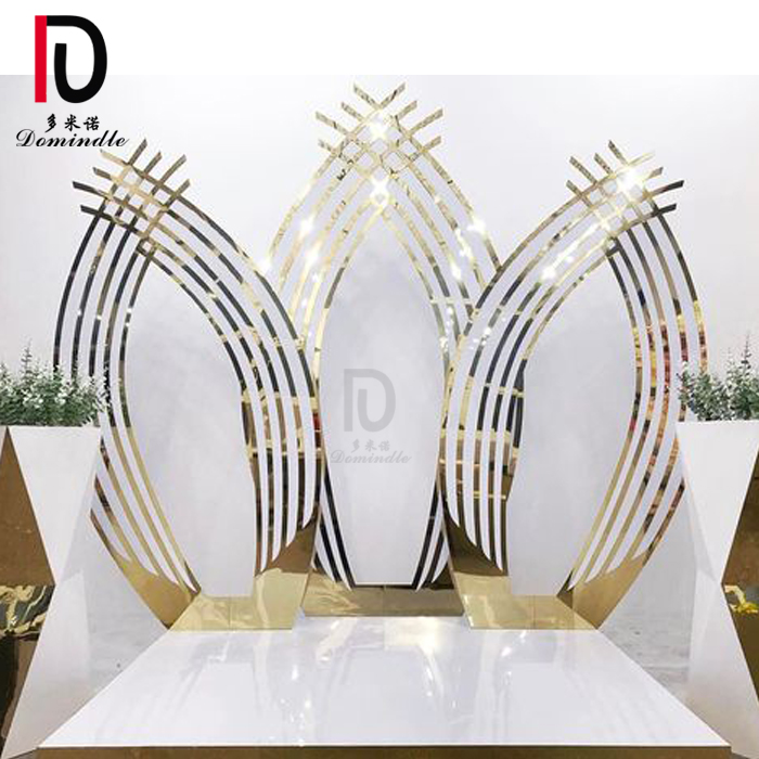 Hot selling inventory events design wedding gold acrylic backdrop panel decoration