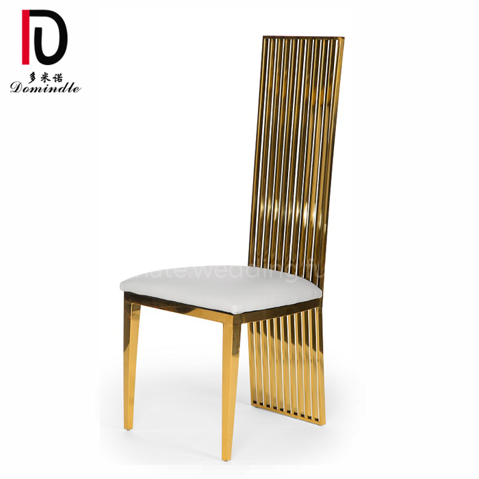 China Stackable Wedding Event Chair –  wedding furniture Gold Rodeo stainless steel frame banquet Dining Chair – Dominate