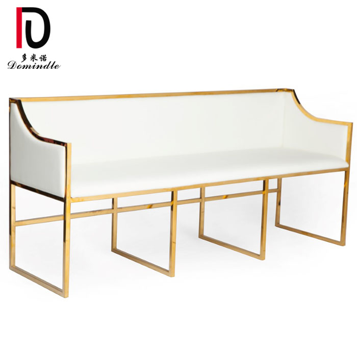 Good quality Sofa From China – gold frame stainless steel lounge wedding sofa chair – Dominate