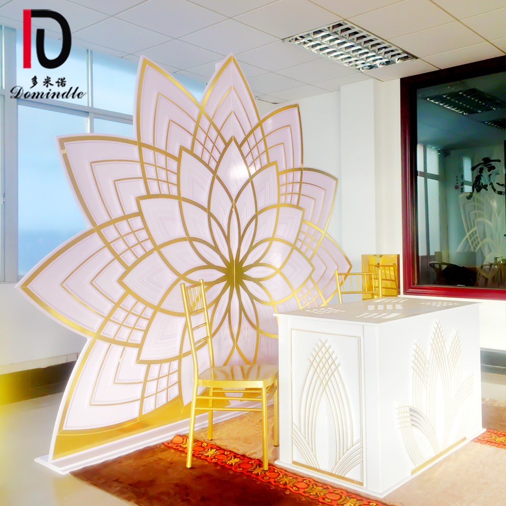 popular wedding background decor design gold acrylic backdrop wall