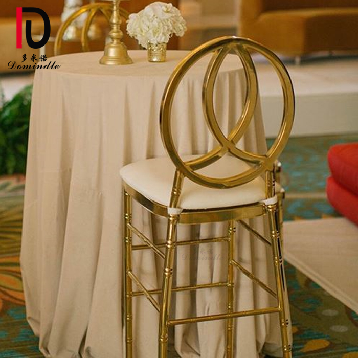Dominate 2020 new shining gold stainless steel rim bar stools event chair