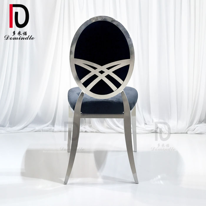 New Design Stainless Steel Chair – luxury simple gold round back stainless steel wedding chair with white pads – Dominate detail pictures