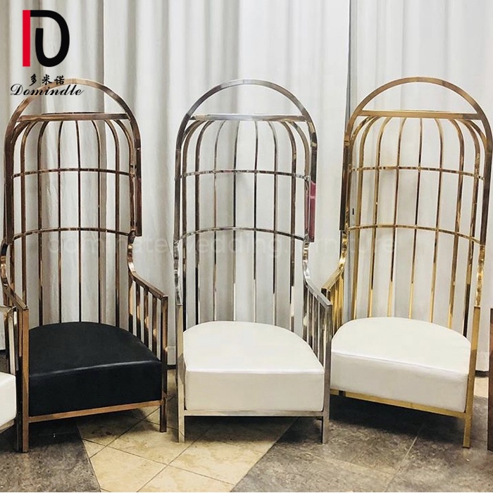 Good quality Sofa From China – Luxury Stainless Steel Metal Leather Seats Huge Birdcage Banquet Wedding Chair – Dominate