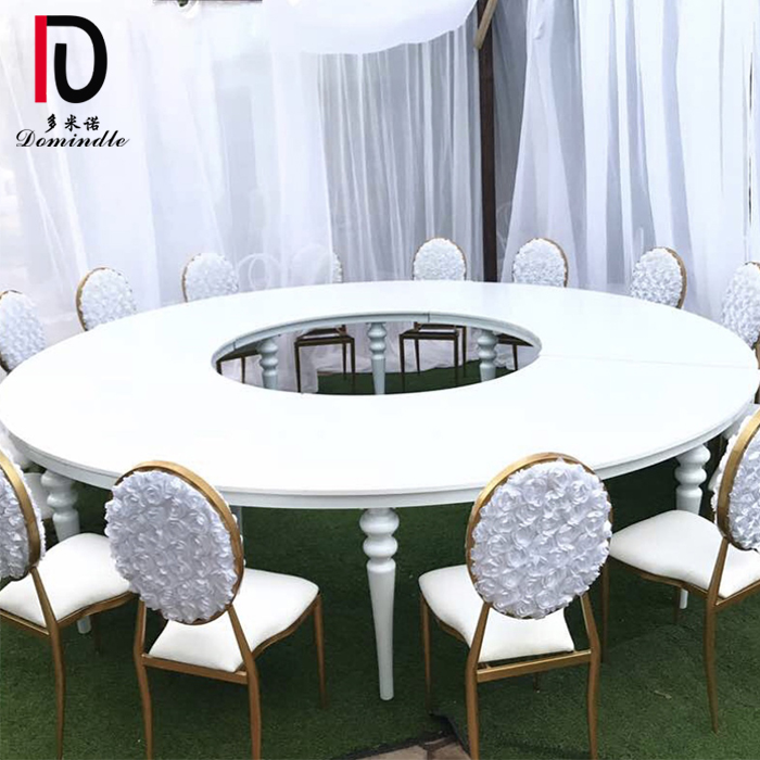 OEM Golden Stainless Steel Table –  factory design MDF top dining table stainless steel wedding banquet table – Dominate