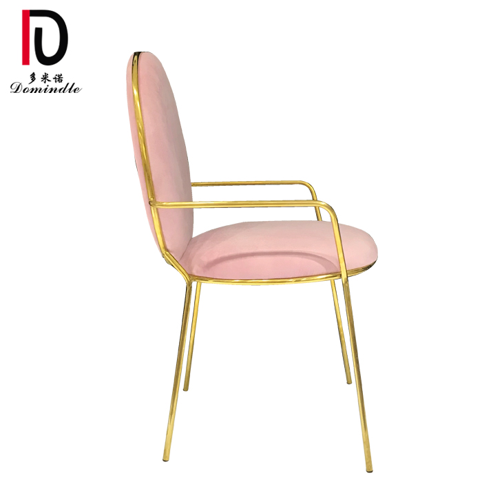 2019 new design gold stainless steel frame wedding dining chair for event