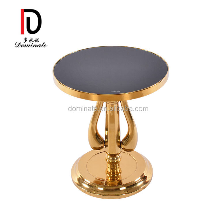 OEM Wedding Hotel Table –  Hot sale glass top coffee table round black coffee table – Dominate