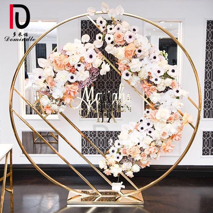 Good quality Wedding Decoration From China – simple luxury design stainless steel gold back drop for wedding – Dominate