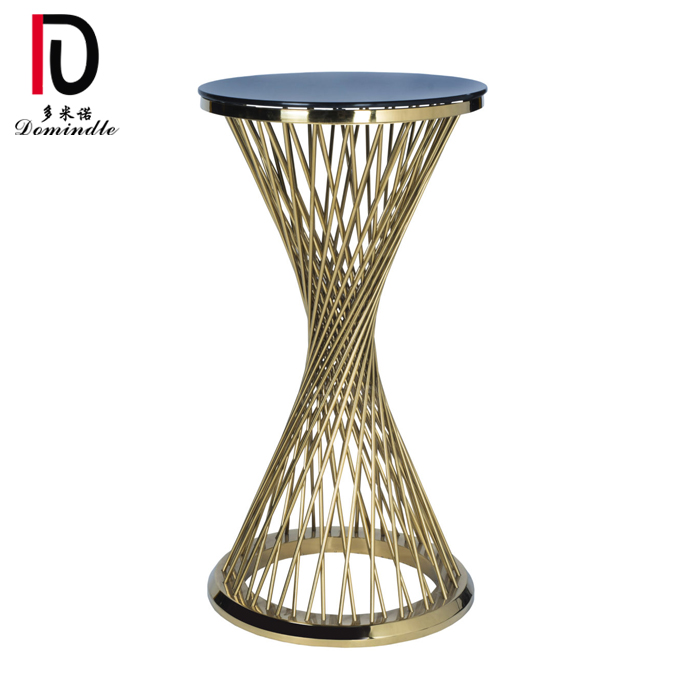 Black Glass top Gold Stainless Steel Finishing whicky cocktail table