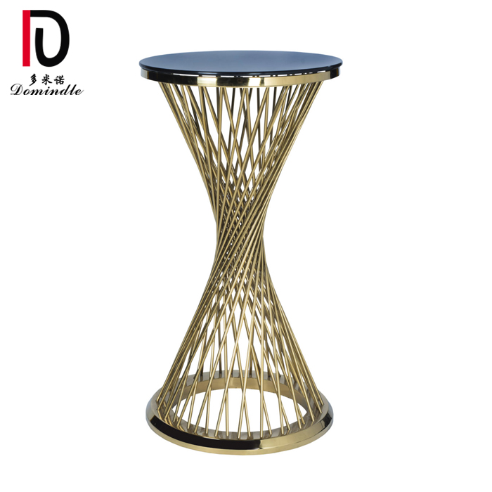 Wholesale Party Glass Top Hotel Table –  Black Glass top Gold Stainless Steel Finishing whicky cocktail table – Dominate