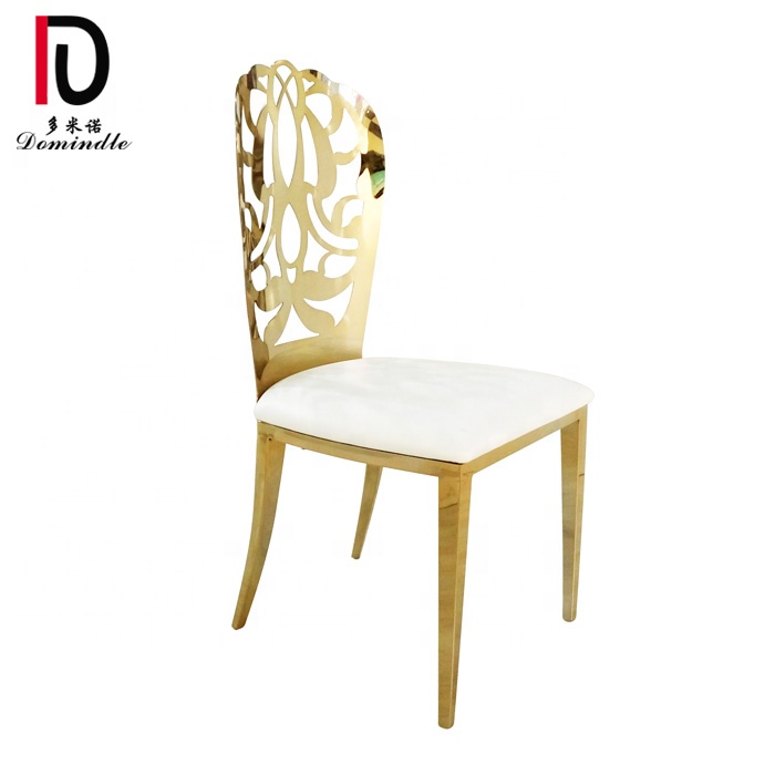 Wholesale Event Dining Chair –  2019 wedding style gold stainless steel frame dining banquet chair for event – Dominate