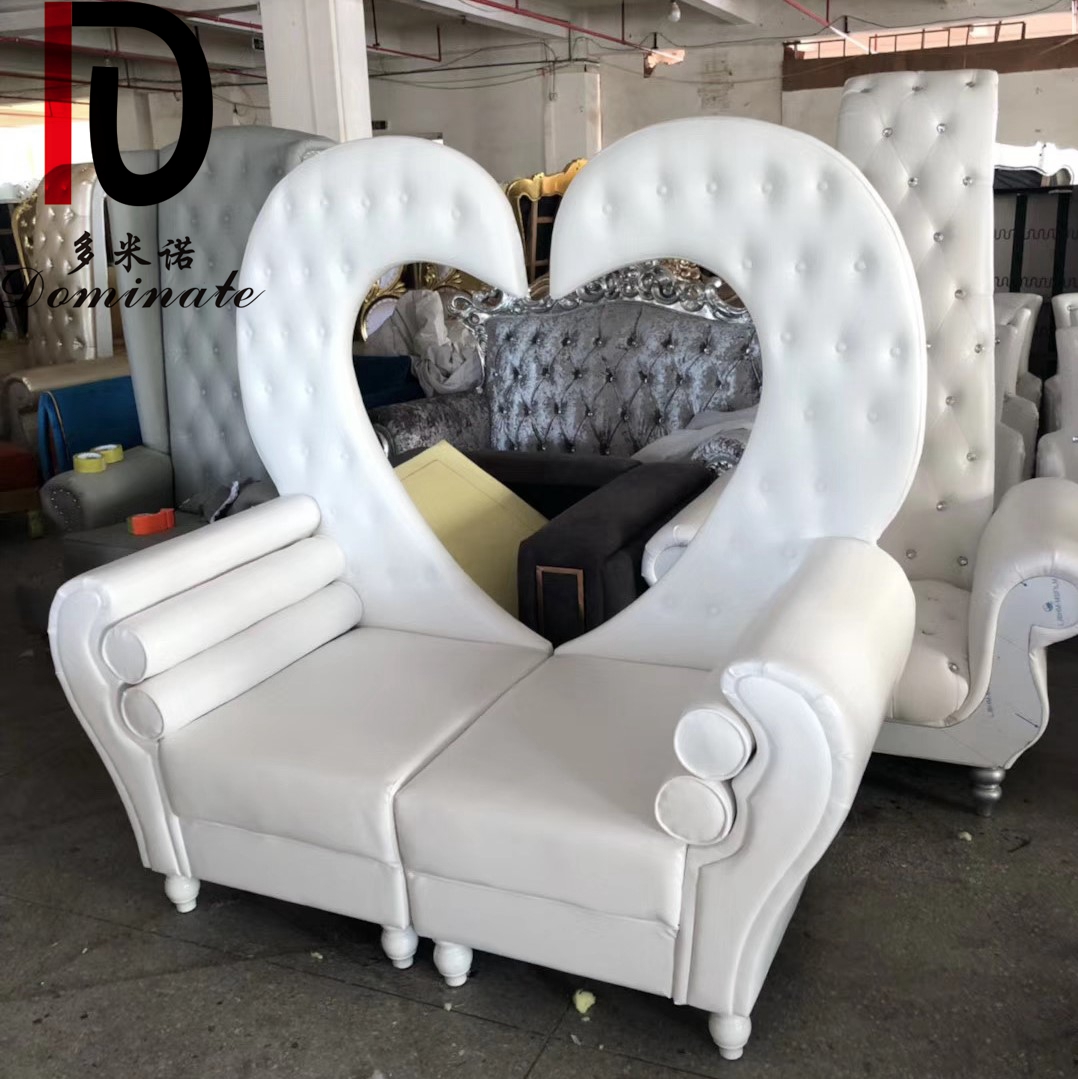 Good quality Sofa From China – Wedding Furniture White Loveseat High Quality Leather Bride And Groom Throne Chair – Dominate