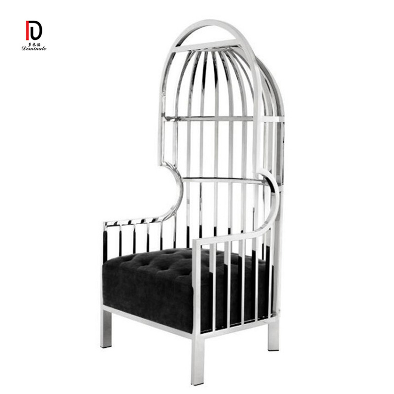 European stainless steel cage dining leisure sofa chair for wedding