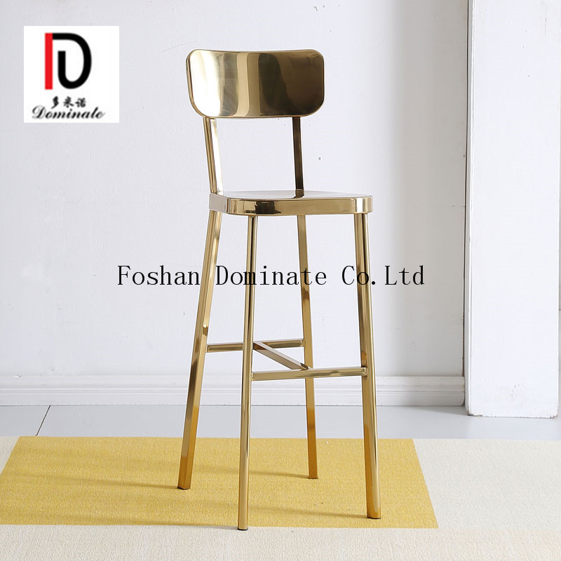 modern gold stainless steel high bar stool party cocktail chair