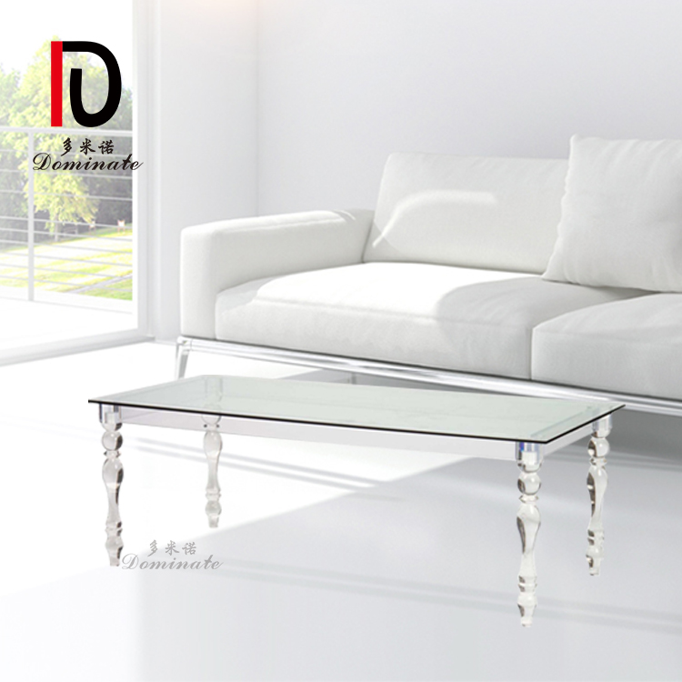 New Design Modern Rectangular Square Transparent Event Party Crystal Acrylic Dining Wedding Table