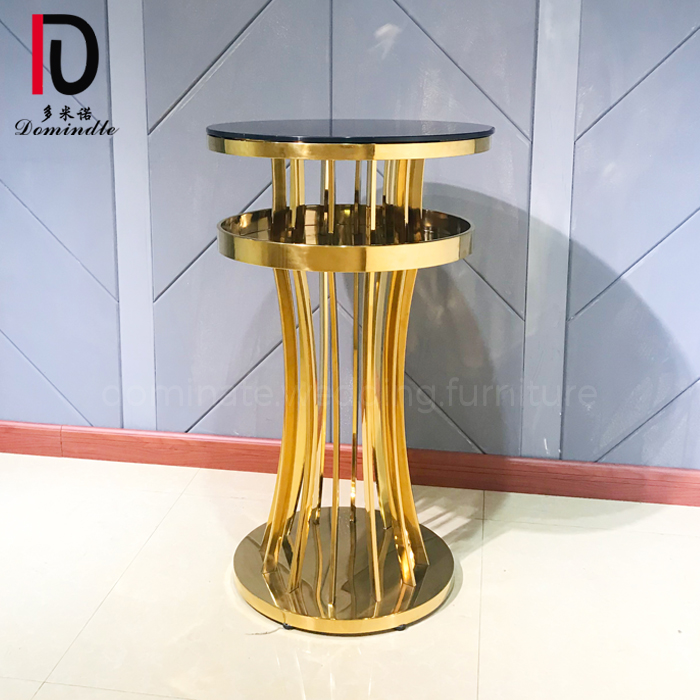 Wholesale Modern Gold Hotel Banquet Table –  Luxury Marble Top  Silver Stainless Steel Frame Hotel Table for banquet – Dominate