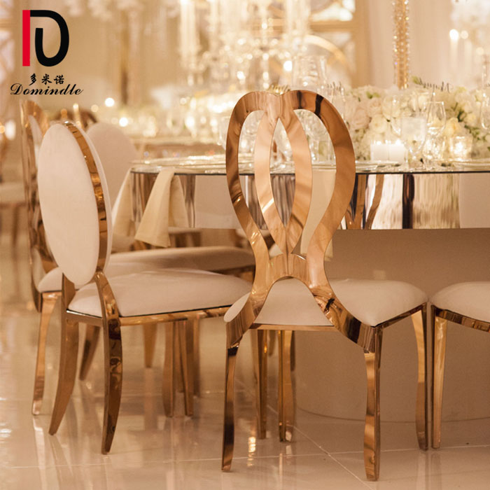 China Gold Stainless Steel Chair –  popular Design Stainless Steel Modern wedding Dining Chair – Dominate