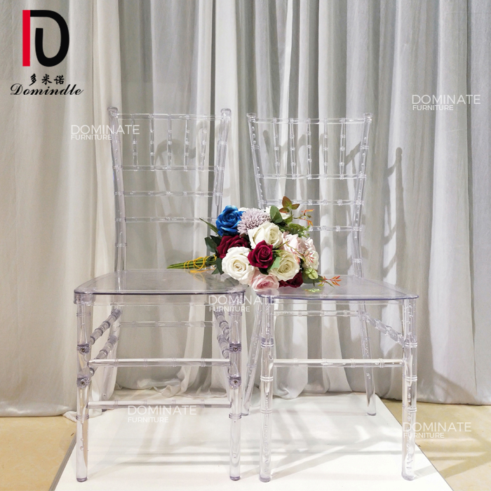 China Hotel Stainless Steel Chair –  Transparent clear wedding dining room use affordable Chiavari Tiffany Chair Rental – Dominate