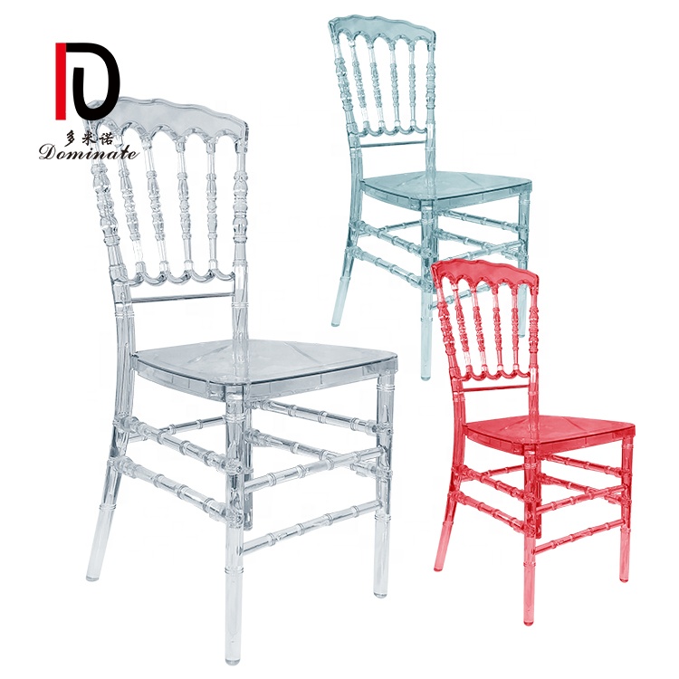 Wholesale Gold Stainless Steel Chair – Wholesale wedding Transparent crystal clear acrylic resin plastic napoleon Chair – Dominate detail pictures