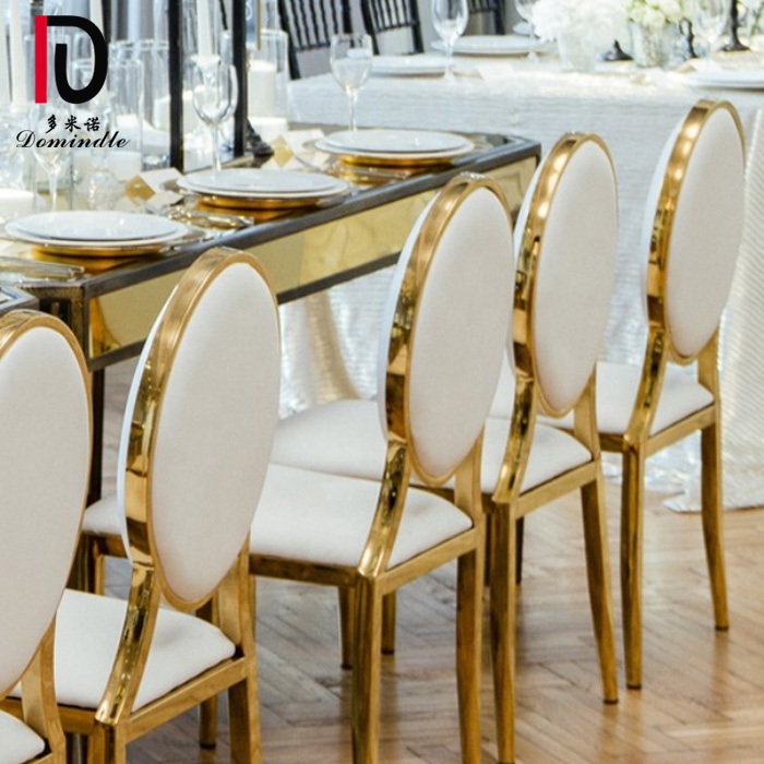 China Velvet Gold Banquet Chair –  Hot sale round back bride and groom use dinner luxury wedding chair – Dominate