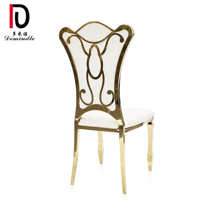 China Modern Gold Metal Hotel Chair –  new design modern banquet dining stainless steel wedding chair – Dominate